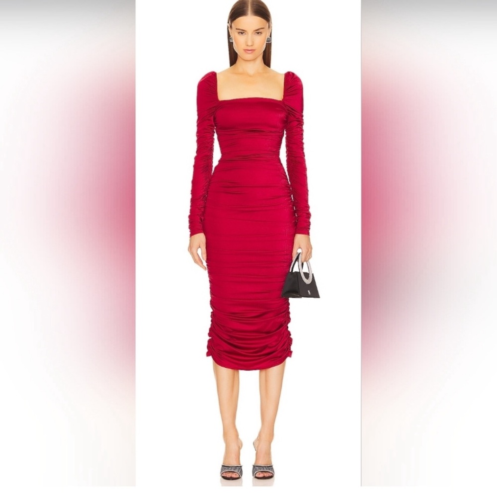 Elegant Red Long Sleeve Dress